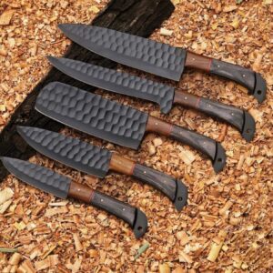 Premium Damascus steel chef knife set with razor-sharp professional kitchen knives